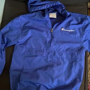Vintage Champion Windbreaker w/full front pocket & hood.